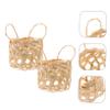 CIYODO 2pcs Handwoven Bamboo Lampshade Rustic Decorative Small Lampshades for Table Lamps view 3