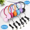 Anrgterg 30 Pack Kids Headphones Bulk for School, Multi Color Wired Kids Classroom Headphones Adjustable with 3.5 mm Jack for School Library Students Children Teens and Adult view 2