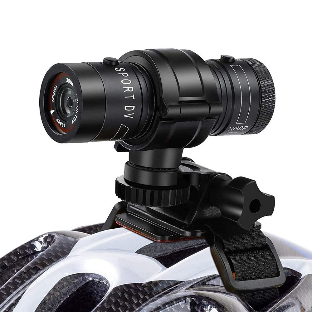 Camnoon 1080P Cycling Camera Bicycle Camera Helmet Action Camera 120 Wide Angle Lens IP66 Waterproof Built-in Battery with 32GB TF Card Helmet Mount Bicycle Stand for Outdoor Sports
