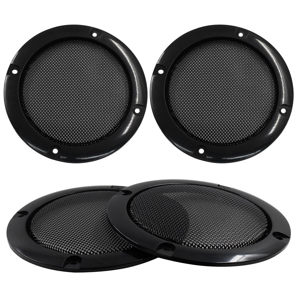 Unlorspy 4pcs Black Round Speaker Grills Cover 3 Inch Car Speaker Covers Metal Mesh Speaker Grille Replacement with Screws for Car