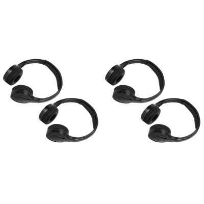 Acouto 4 Channel Earphone Earphone Infrared Headphone IR Stereo Audio Headphone Earphone for Car Headrest DVD
