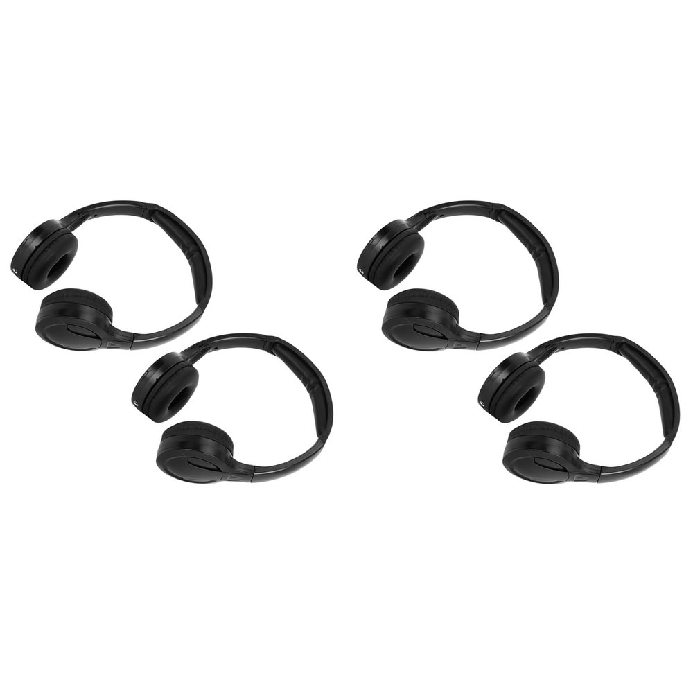 Acouto 4 Channel Earphone Earphone Infrared Headphone IR Stereo Audio Headphone Earphone for Car Headrest DVD
