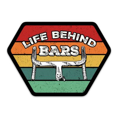 FAVIGNITE Life Behind Bars Sticker, Funny Mountain Bike Cyclist Stickers Waterproof Vinyl Rider Decals for Helmet Laptop Water Bottle Tumbler Sport Cycologist Gifts for Cycling Team Adults Boys Girls