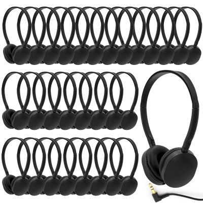 Anrgterg 30 Pack Kids Headphones Bulk for School, Wired Kids Classroom Headphones Adjustable with 3.5 mm Jack for School Library Students Children Teens