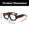 LJCZKA Rectangle Blue Light Glasses Thick Frame Women Men Computer Glasses Narrow Anti Eyestrain for Reading Texting Gaming view 3