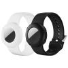 2 Pack Adults Bracelet Compatible with AirTag, Soft Silicone Adults Wristband, Anti-Lost Holder Watch Band Compatible with Apple Air Tag (S, Black+White) view 1