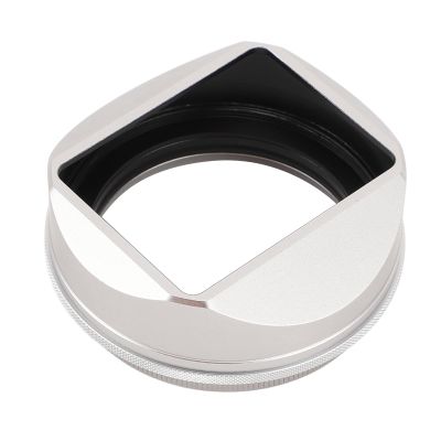 Camera Lens Hood, Square Lens Hood, Light Blocking, Magnetic Mount Design, Retro Protective Lens Shade for X100 Series (Silver)