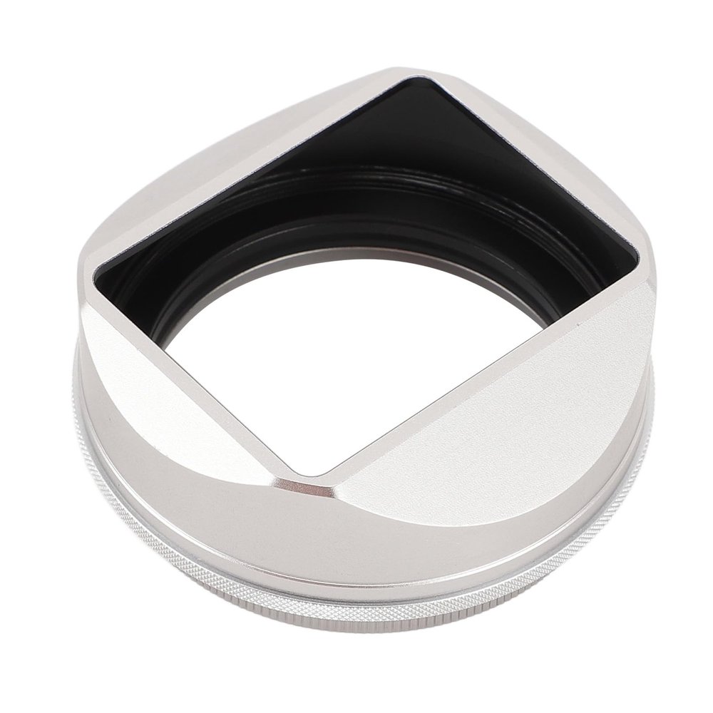 Camera Lens Hood, Square Lens Hood, Light Blocking, Magnetic Mount Design, Retro Protective Lens Shade for X100 Series (Silver)