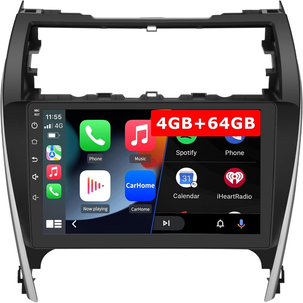 Android 13 Car Radio Compatible for Toyota Camry 2012 2013 2014, 10 Inch Touch Screen with GPS/AM/FM/WiFi/USB/Wireless Update, Support SWC Wireless CarPlay Android Auto [4GB+64GB]