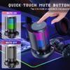 KingSom Gaming USB Microphone,Noise Cancellation Condenser Mic with Boom Arm,Podcast Microphones RGB Computer Mic view 4