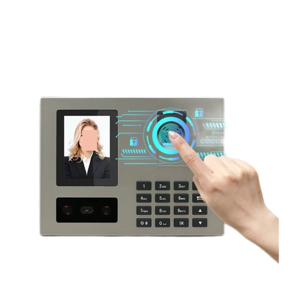 YHYWJHY Biometric Employee Attendance Machine, Electronic Attendance Machine with Face+ Fingerprint+Password Employee Check-in Device Recognition Quick Recognition