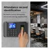 Biometric Employee Attendance Machine, Intelligent Biometric Fingerprint Password Attendance Machine Time Clock Employee Checking-in Recorder LCD Screen Voice Prompt Quick Recognition(US add USB disk) view 3