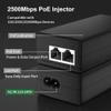 2.5Gb PoE+ Injector Adapter 30W 48~55V, IEEE 802.3at/af Compliant, Converts Non-PoE to PoE Network, 100/1000/2500Mbps RJ45, Up to 328 ft, Plug & Play (30W) view 3