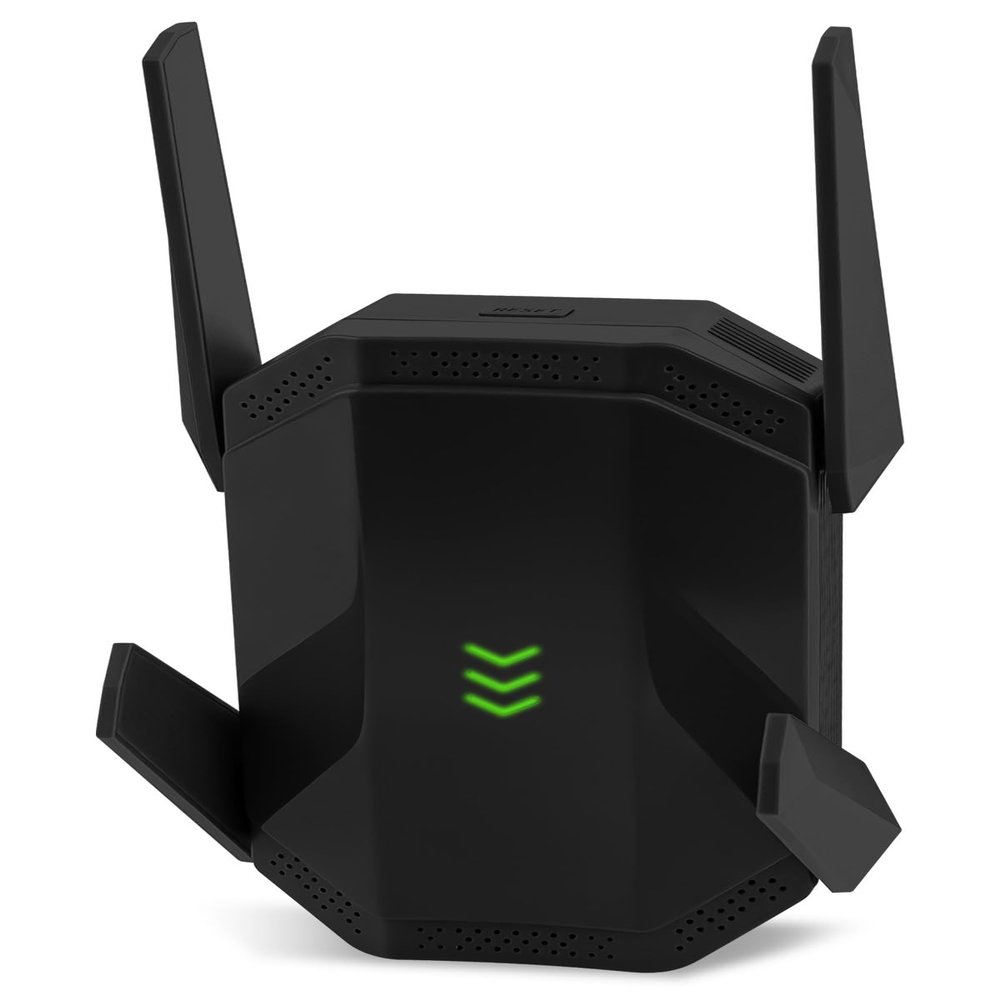AX3000 WiFi 6 Extender, Dual Band WiFi Extender Signal Booster, Internet Booster with Gigabit Ethernet Port, Covers Up to 12,000sq.ft and 99 Devices, Faster Speed and Easy Setup, Black