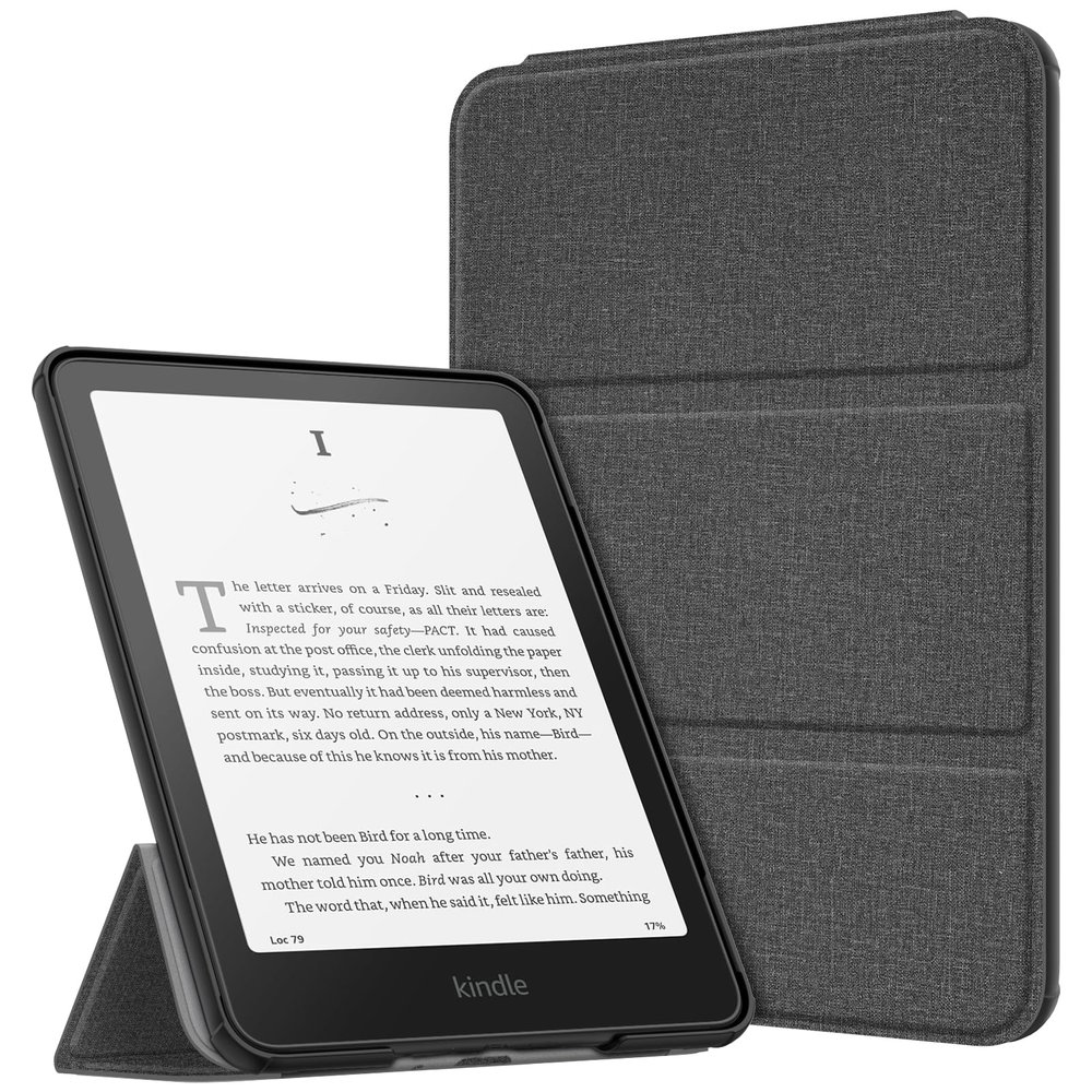 Fintie Trifold Case for 7" Kindle Paperwhite 2024 and Kindle Colorsoft - Ultra Lightweight Foldable Stand Cover Auto Wake/Sleep for Kindle Paperwhite 12th Gen, Gray