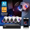 Defender AI Powered Sentinel 4K Wired Security Camera System, 360 PTZ Security Camera System with AI Tracking, Smart Human Detection, Blue-Red Light Deterrence, and Color Night Vision | 4 Cameras 1TB view 4