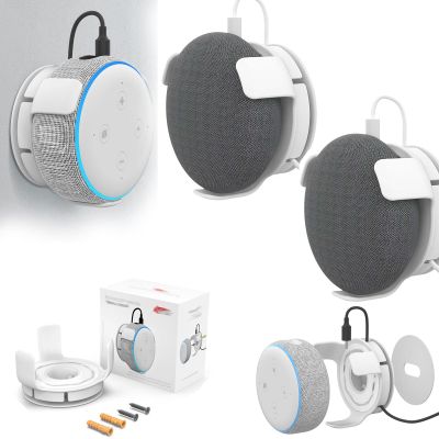 for Echo Dot Wall Mount Holder,2pcs Wall Mount Holder for Echo Dot 3rd&4th&5th Generation,Built-in Cable Management Space-Saving Accessories for Dot Smart Speakers, with Screws (2pcs)