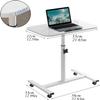 Adjustable Overbed Table 360 Tilting Laptop Computer Sofa Table Fold 90Cm Desk Side Table Over Chair Tables with Wheels,White view 3