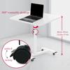 Adjustable Overbed Table 360 Tilting Laptop Computer Sofa Table Fold 90Cm Desk Side Table Over Chair Tables with Wheels,White view 4