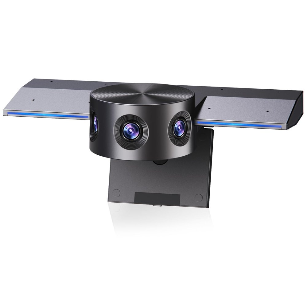 Panoramic 180 Video Camera, Immersive Video Conference Experience, both Overall and Speakers Close-up view, 1080P Webcam for Huddle Room and Homebased Office, Plug and Play with Micro SD Card Slot