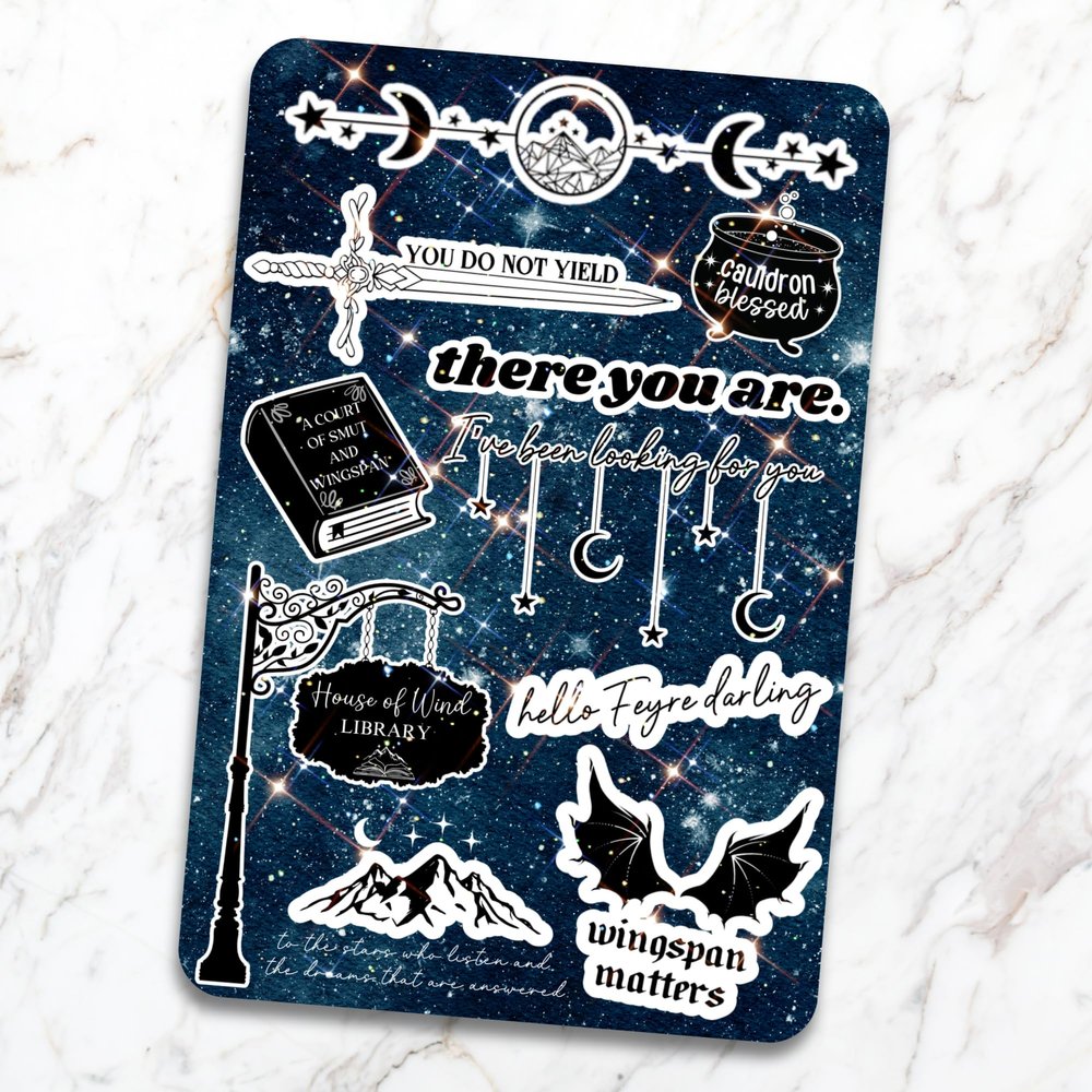 Clear Back Cover Sticker Insert for Kindle | Sjm Stickers | Kindle Insert for Clear Case | Booktok Bookish Kindle Decor | Romantasy Fantasy Book Gifts for Women (Kindle Paperwhite 10th Generation)