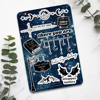 Clear Back Cover Sticker Insert for Kindle | Sjm Stickers | Kindle Insert for Clear Case | Booktok Bookish Kindle Decor | Romantasy Fantasy Book Gifts for Women (Kindle Basic 6")