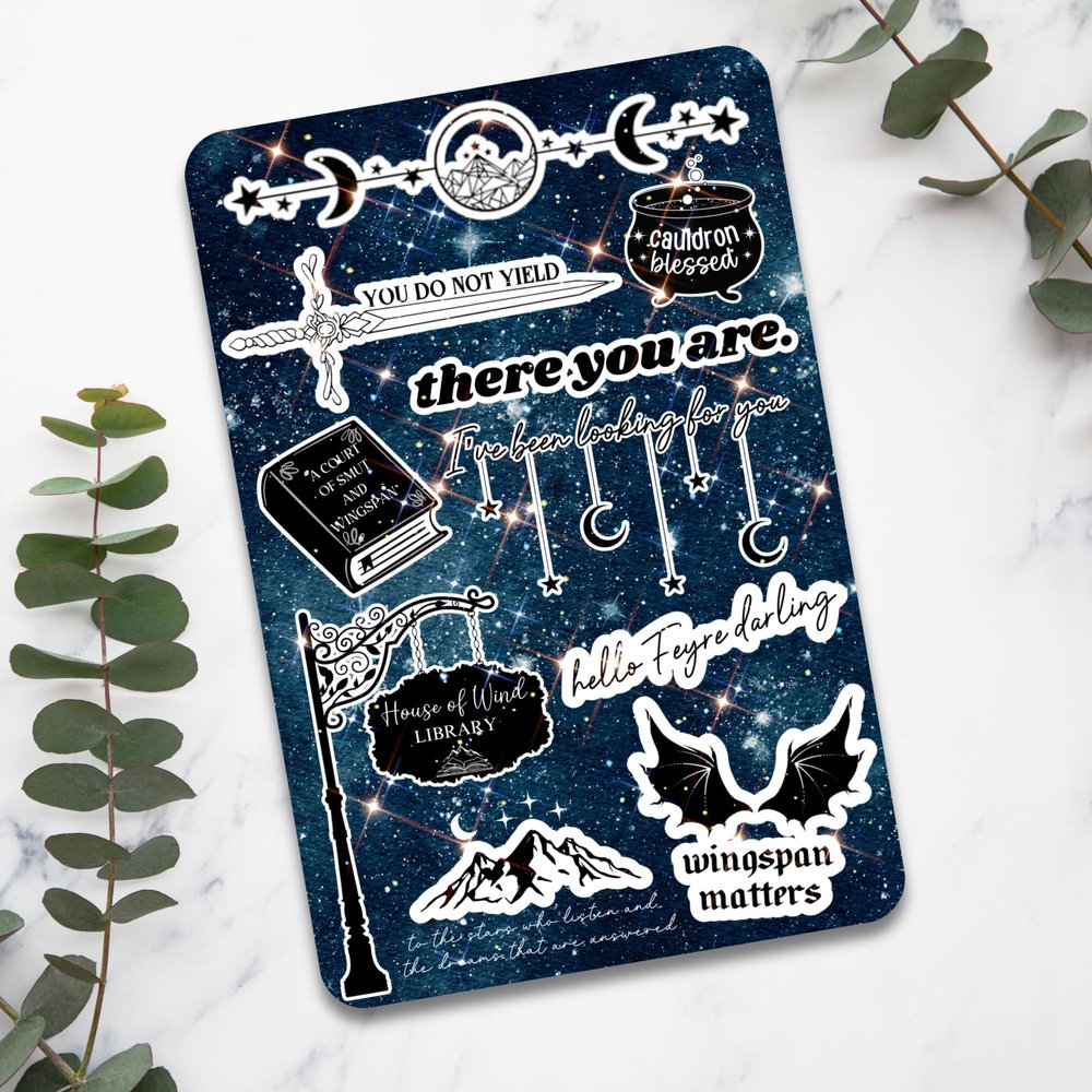 Clear Back Cover Sticker Insert for Kindle | Sjm Stickers | Kindle Insert for Clear Case | Booktok Bookish Kindle Decor | Romantasy Fantasy Book Gifts for Women (Kindle Basic 6")
