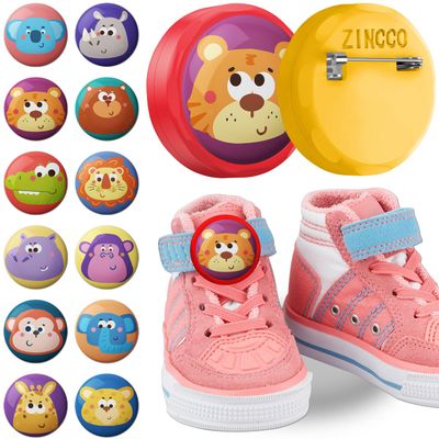 2 Pack Case for AirTag Kids, Hidden Case Compatible for AirTag, Design Your Own with Puffy Stickers, GPS Tracker Pins Case for Toddler, Clothes, Backpack, Shoes. (Animal Theme)
