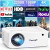 Pericat 5G WiFi Bluetooth Projector, Native 1080P Movie Projector, Outdoor Movie Projector with 350" Display, 22000L Home Theater Projector, 2024 Upgraded Projector Compatible with TV Stick, Phone/PC view 1