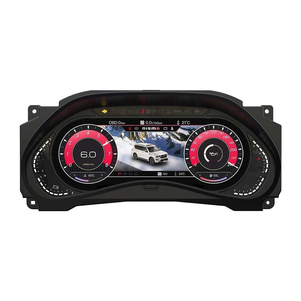 12.3 inch Screen for Nissan Armada Patrol Y62 Infiniti QX80 QX56 2010-2023 Car LCD Guage Digital Cluster Virtual Cockpit Dash LCD Screen Liquid Crystal Speedometer (Black)