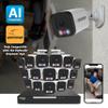 Defender AI Powered Sentinel 4k Poe Security Camera System - NVR Metal Outdoor Surveillance Cameras with 16 Channels, Smart AI Human Detection, Blue/Red Lights, and Mobile App (16 Cameras 12TB) view 2