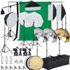 Photography Lighting Kit with Backdrops, 8.5x10ft Photo Backdrop Stand, Ul Certified, 5500K 800W Equivalent 45W Led Umbrella Softbox Continuous Lighting, Softbox Photography Lighting Kit view 1