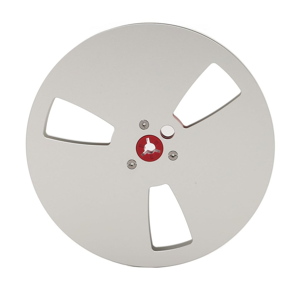 1/4 7 Inch Empty Tape Reel, 3 Holes Universal Aluminum Alloy Open Reel Sound Tape Empty Reel, Tape Takeup Reel to Reel for Nab Long Play Analog Recording Tape (Silver)
