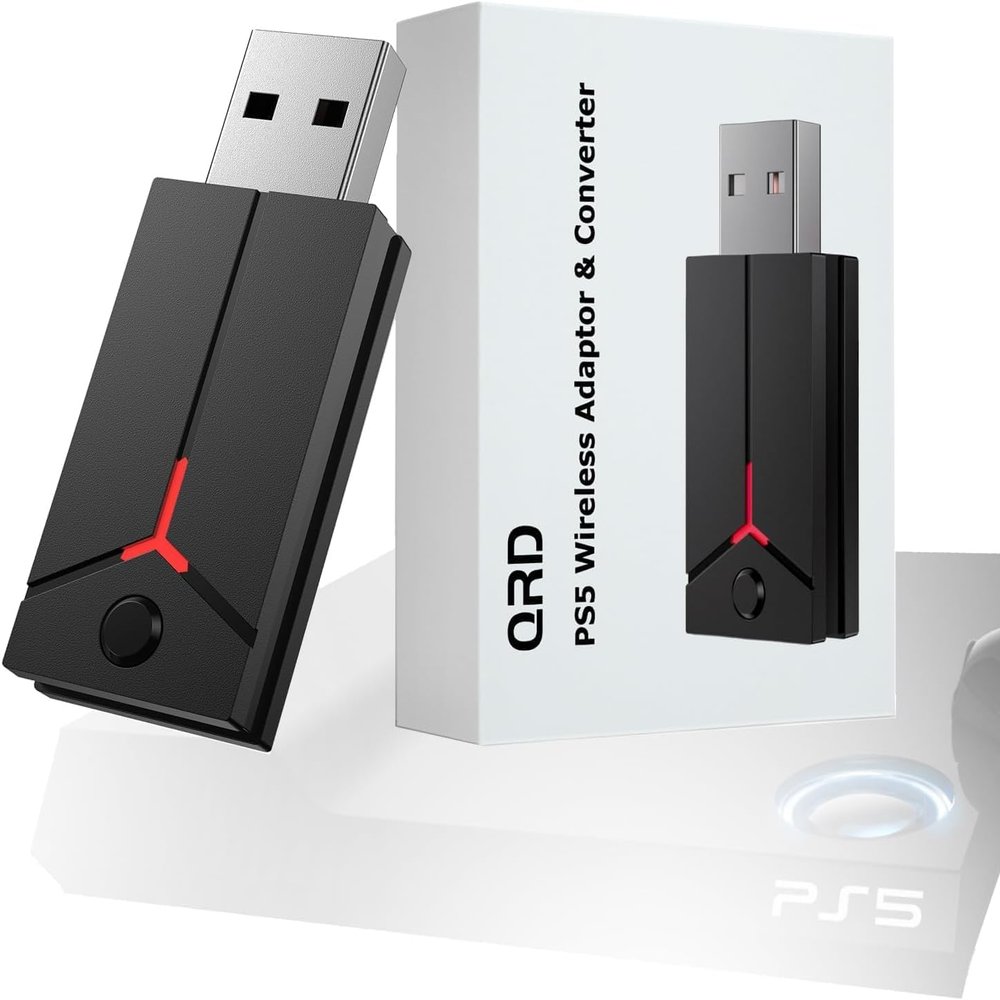 QRD 2-in-1 Wireless Adapter Converter, USB Converter for PS5 Console, Wireless Adapter Compatible with PS5 PC Spark N5 Wireless Controller