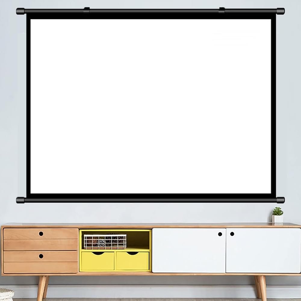 GJPXFR 30" 40" 50" 60" 72" Manual Projection Screen, Wall Mounted Projector Screen for Home Theater Indoor Outdoor, HD Movie Screen, Anti-Crease(16:9,30inch)