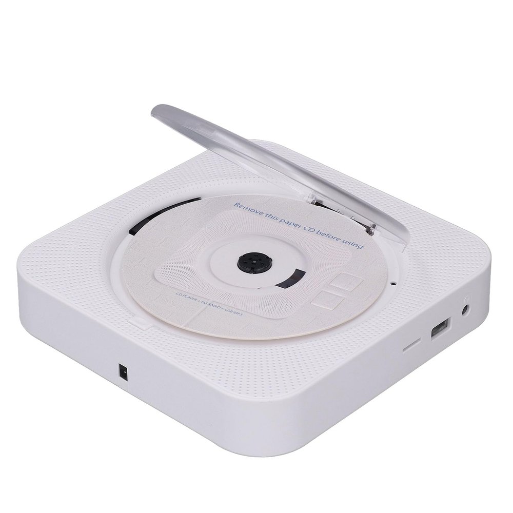 CD Player Portable, Portable Home CD Music Player with Remote Control, Supports AUX and 3.5 mm Audio Input Jack, 2 Modes Wall Mount Cd Player (White)