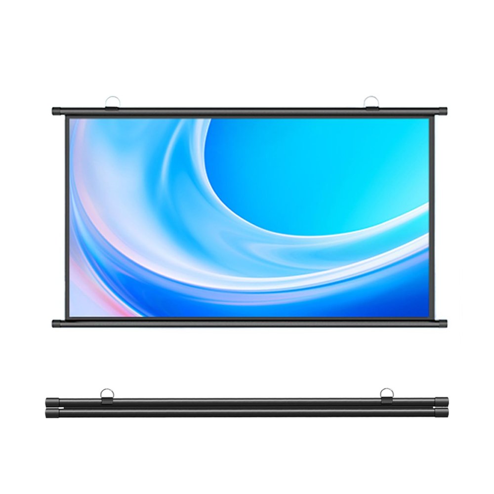 30-72INCH Manual Pull Down Projector Screen, Anti-Crease Wall Mounted Ceiling Pull Down Projection, 4:3 Diag 4K 8K 3D Ultra HDR HD Home Theater Movie Office Presentation Projection Screen(30")
