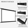 30-72INCH Manual Pull Down Projector Screen, Anti-Crease Wall Mounted Ceiling Pull Down Projection, 4:3 Diag 4K 8K 3D Ultra HDR HD Home Theater Movie Office Presentation Projection Screen(30") view 2