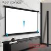 30-72INCH Manual Pull Down Projector Screen, Anti-Crease Wall Mounted Ceiling Pull Down Projection, 4:3 Diag 4K 8K 3D Ultra HDR HD Home Theater Movie Office Presentation Projection Screen(30") view 3