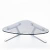 saditesdk Clear Tempered Glass Corner Monitor Stand, Ergonomic Triangle Computer Screen Riser with Aluminum Alloy Leg, Universal Desktop Organization Shelf view 1