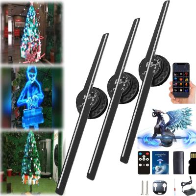 3D Hologram LED Fan Projector, 3D Hologram Led Fan Projector Halloween, 3d Hologram Led Fan Projector Christmas Tree, 3D Hologram Fan, Vivid Colors, Convenient Controls for Festivals Events