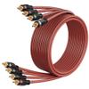 Adoreen 4-Channel RCA Audio Cable 12 Ft, Oxygen Free Copper Male to Male Twisted Pair RCA Interconnect Cable with Noise Reduction, Gold-Plated Series Car Stereo Power Sports & Marine Connector Cable view 2