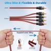Adoreen 4-Channel RCA Audio Cable 12 Ft, Oxygen Free Copper Male to Male Twisted Pair RCA Interconnect Cable with Noise Reduction, Gold-Plated Series Car Stereo Power Sports & Marine Connector Cable view 3
