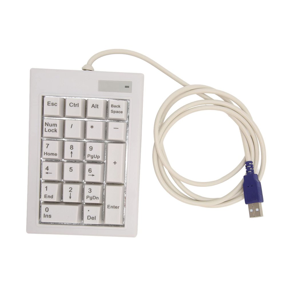 Tyenaza Mechanical Numpad, 21 Keys USB Numpad, Linear Action Switch ABS Plug and Play Wired Numpad, for Office Bank Accountant