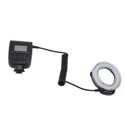 LED Macro Rings Flash Light, 48LED Macro Flash Light with LCD Display Power Control Adapter Rings Flash Diffuser for DSLR Cameras, 4 Lighting Modes and 7 Level Brightness