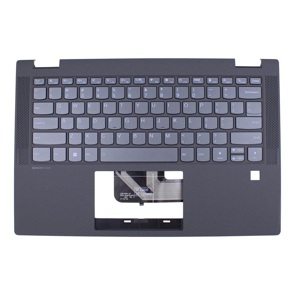 ApplianPar Upper Case Palmrest with Backlit Keyboard 5CB0Y85490 for Lenovo Flex 5-14IIL05 ARE05 ITL05 Laptop Gray
