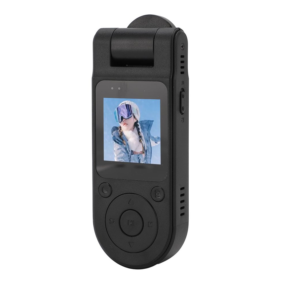 2K Body Worn Camera, 180 Rotatable Lens, 140 Wide Angle, Motion Detection, IR Cut Night, for Motorcycle, Property Security, Delivery Workers, Magnet, 1.5 Inch Screen