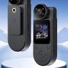 2K Body Worn Camera, 180 Rotatable Lens, 140 Wide Angle, Motion Detection, IR Cut Night, for Motorcycle, Property Security, Delivery Workers, Magnet, 1.5 Inch Screen view 2