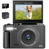 64MP Auto-Focus Point and Shoot Digital Camera with 180 3.0 inch Flip Screen 4K Digital Camera for Photography 18X Zoom Vlogging Camera for YouTube Compact Video Camera with SD Card, 2 Batteries view 1