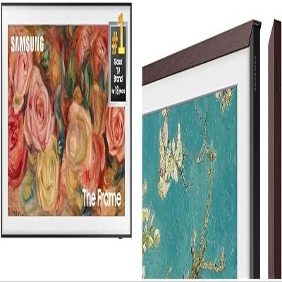 SAMSUNG 65-Inch Class QLED 4K LS03D The Frame Series Quantum HDR Smart TV (QN65LS03D, 2024 Model) + Free Brown Bezel Value $199 - VGSCFA65BWB